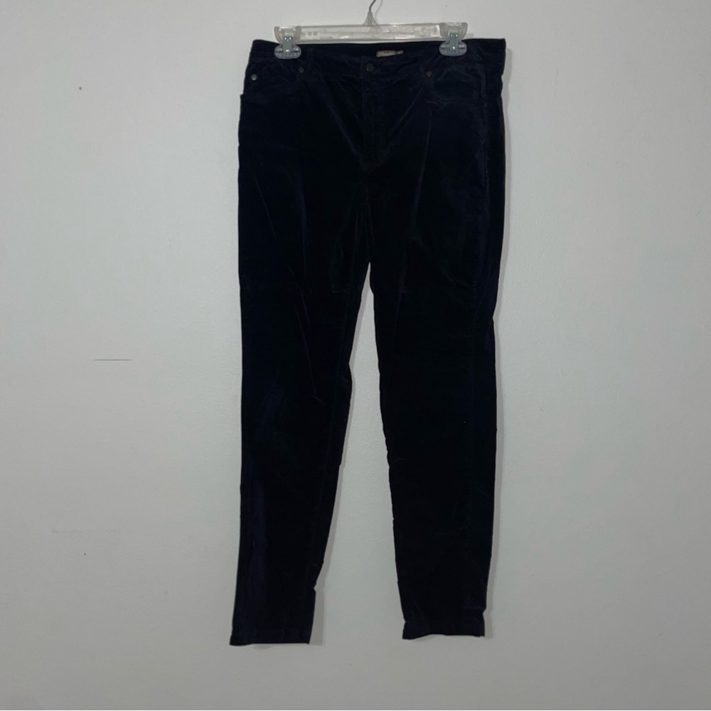 J. McLaughlin‎ Black Velvet Pants Trousers Tapered Leg Sz 8